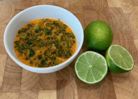 martha's peruvian chilli bbq salsa in a bowl